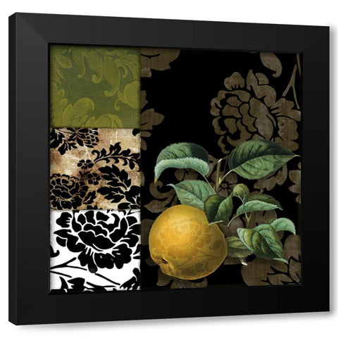 Damask Lerain III Black Modern Wood Framed Art Print by Sasha