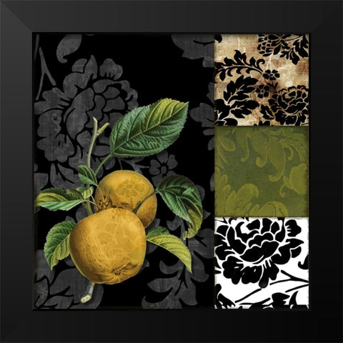 Damask Lerain IV Black Modern Wood Framed Art Print by Sasha