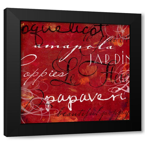 Le Pavot III Black Modern Wood Framed Art Print by Sasha