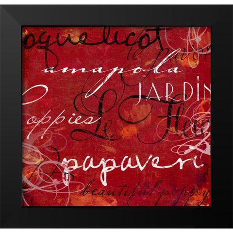 Le Pavot III Black Modern Wood Framed Art Print by Sasha