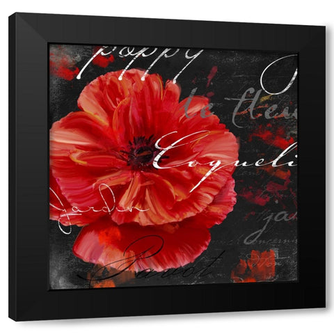Le Pavot IV Black Modern Wood Framed Art Print by Sasha