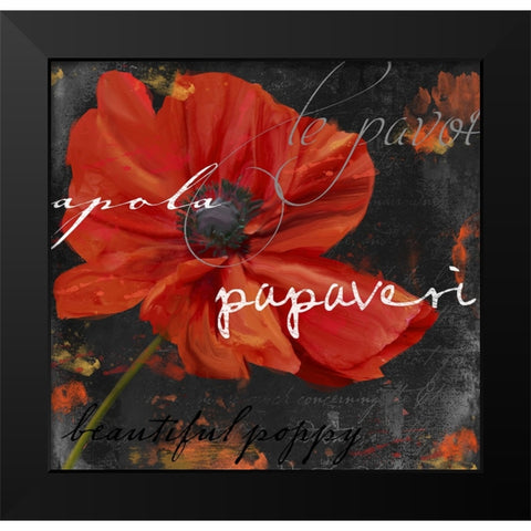 Le Pavot V Black Modern Wood Framed Art Print by Sasha