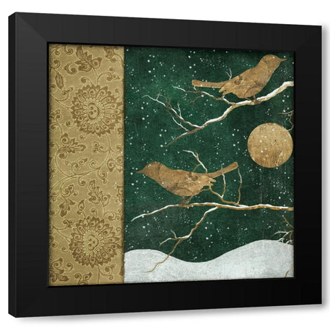Birds of Winter I Black Modern Wood Framed Art Print with Double Matting by Sasha