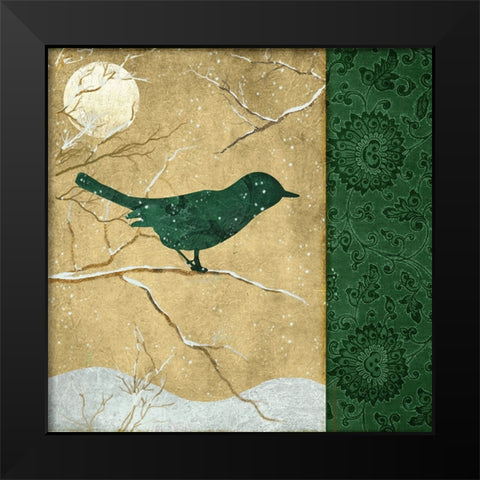 Birds of Winter II Black Modern Wood Framed Art Print by Sasha