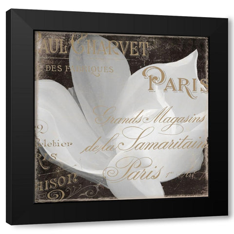 Fleurs Blanc II Black Modern Wood Framed Art Print with Double Matting by Sasha