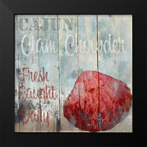New Orleans Seafood IV Black Modern Wood Framed Art Print by Sasha