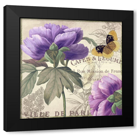 Petals of Paris IV Black Modern Wood Framed Art Print by Sasha