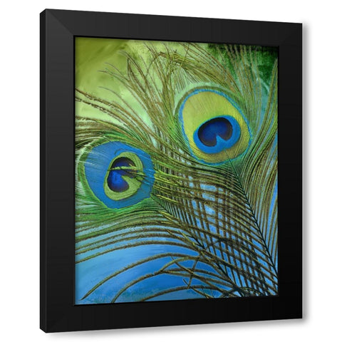 Peacock Candy I Black Modern Wood Framed Art Print by Sasha