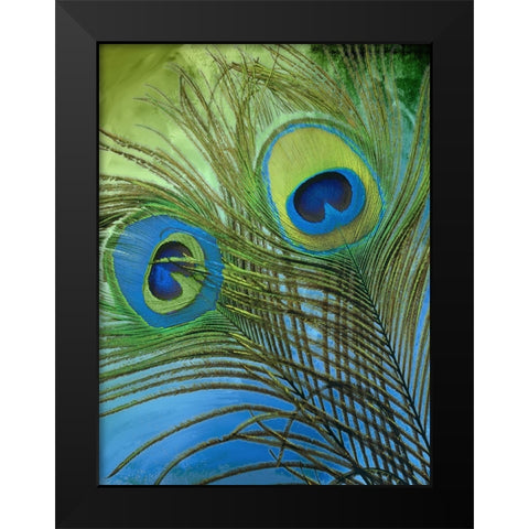 Peacock Candy I Black Modern Wood Framed Art Print by Sasha