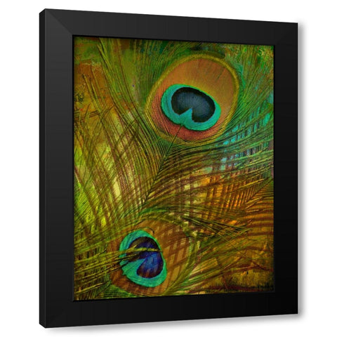 Peacock Candy II Black Modern Wood Framed Art Print by Sasha