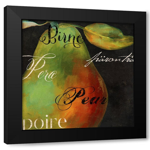 Painted Pear I Black Modern Wood Framed Art Print by Sasha