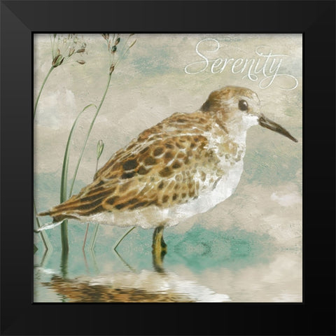 Sand Piper I Black Modern Wood Framed Art Print by Sasha