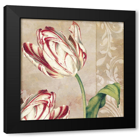 Peppermint Tulips I Black Modern Wood Framed Art Print with Double Matting by Sasha