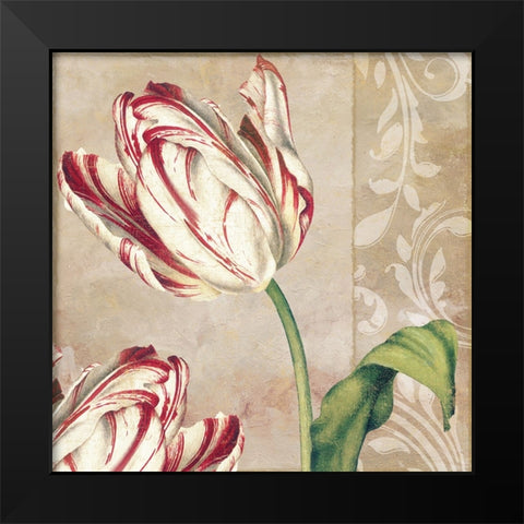 Peppermint Tulips I Black Modern Wood Framed Art Print by Sasha