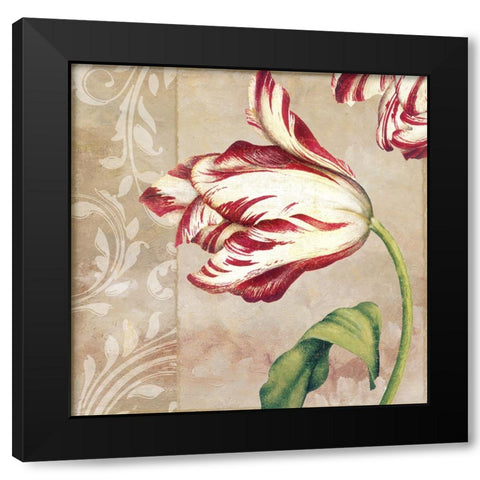Peppermint Tulips II Black Modern Wood Framed Art Print by Sasha