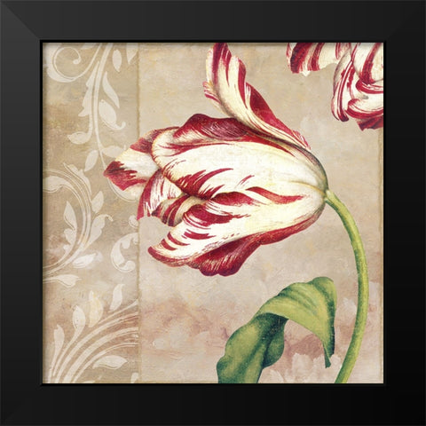 Peppermint Tulips II Black Modern Wood Framed Art Print by Sasha