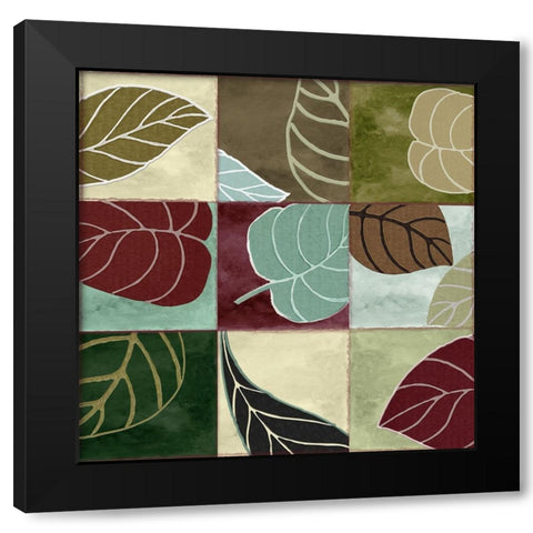 Leaf Story III Black Modern Wood Framed Art Print by Sasha