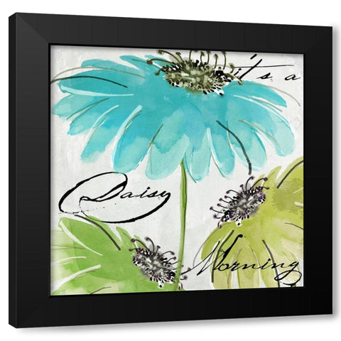 Daisy Morning II Black Modern Wood Framed Art Print with Double Matting by Sasha