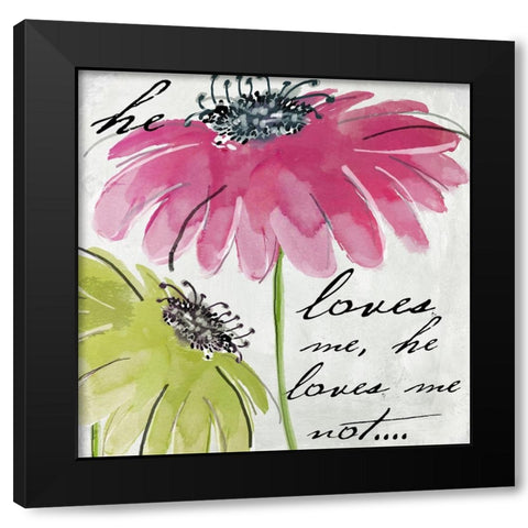 Daisy Morning II Black Modern Wood Framed Art Print with Double Matting by Sasha