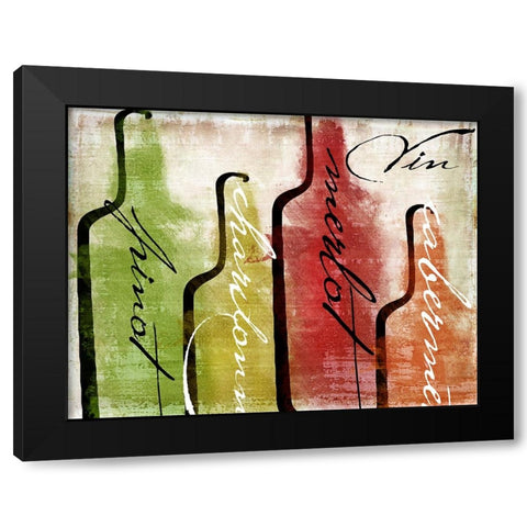 Wine Tasting I Black Modern Wood Framed Art Print with Double Matting by Sasha