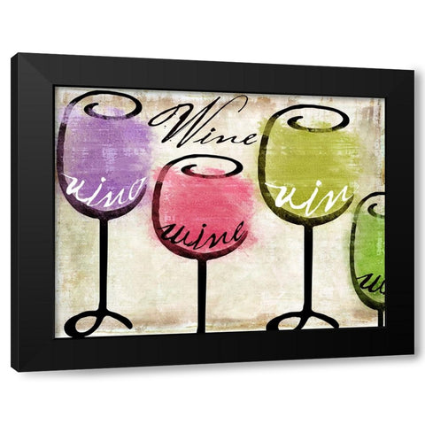 Wine Tasting III Black Modern Wood Framed Art Print by Sasha