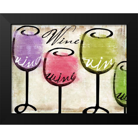 Wine Tasting III Black Modern Wood Framed Art Print by Sasha