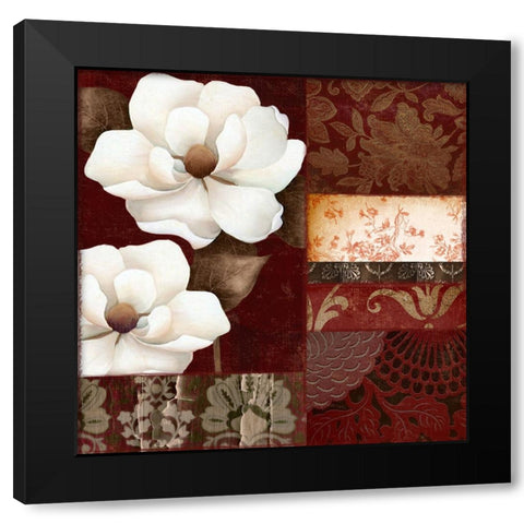 Flores Blancas III Black Modern Wood Framed Art Print with Double Matting by Sasha