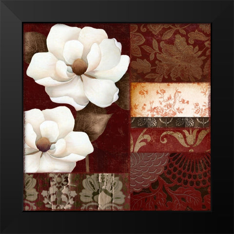 Flores Blancas III Black Modern Wood Framed Art Print by Sasha