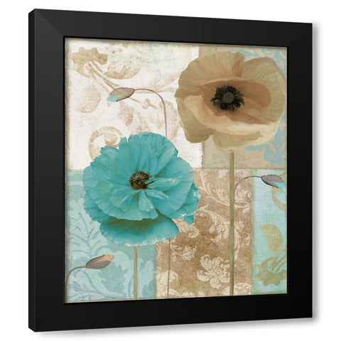 Beach Poppies I Black Modern Wood Framed Art Print by Sasha