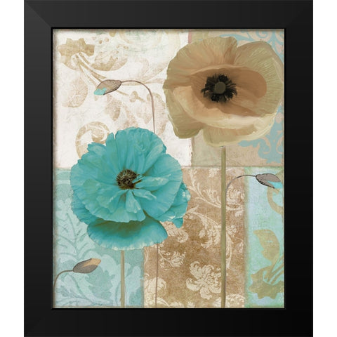 Beach Poppies I Black Modern Wood Framed Art Print by Sasha