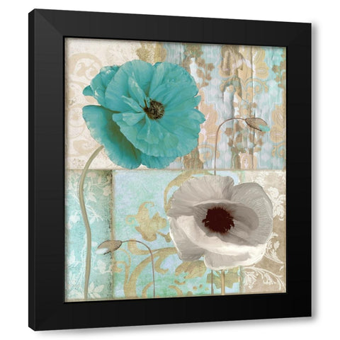 Beach Poppies II Black Modern Wood Framed Art Print with Double Matting by Sasha