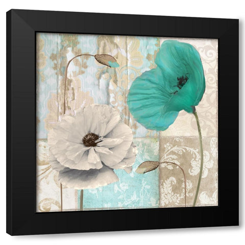 Beach Poppies III Black Modern Wood Framed Art Print with Double Matting by Sasha
