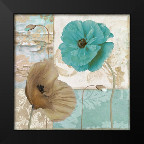 Beach Poppies IV Black Modern Wood Framed Art Print by Sasha
