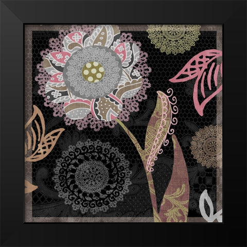 Daisy Cartwheels I Black Modern Wood Framed Art Print by Sasha