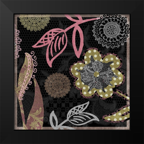 Daisy Cartwheels II Black Modern Wood Framed Art Print by Sasha