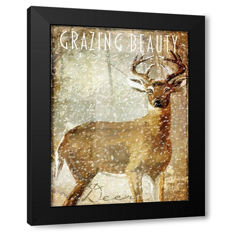 Winter Game Two Black Modern Wood Framed Art Print by Sasha