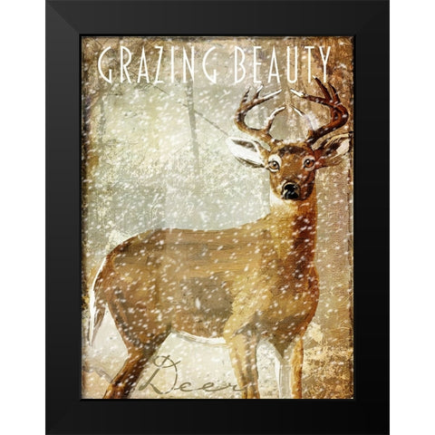 Winter Game Two Black Modern Wood Framed Art Print by Sasha