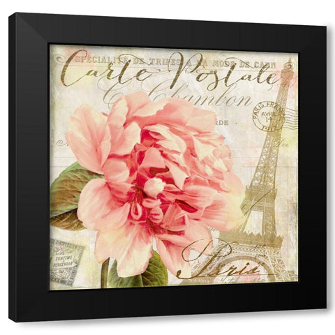 Bonjour One Black Modern Wood Framed Art Print by Sasha