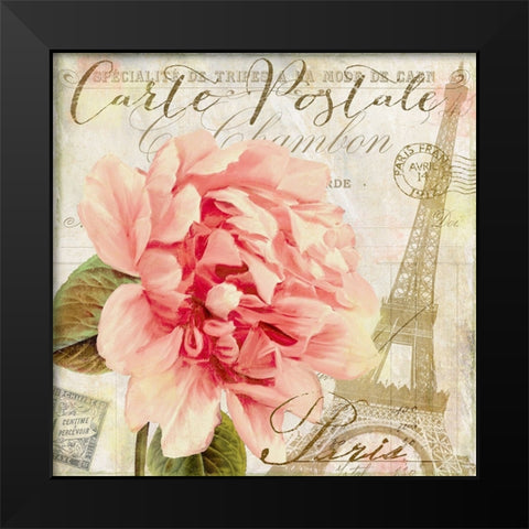 Bonjour One Black Modern Wood Framed Art Print by Sasha