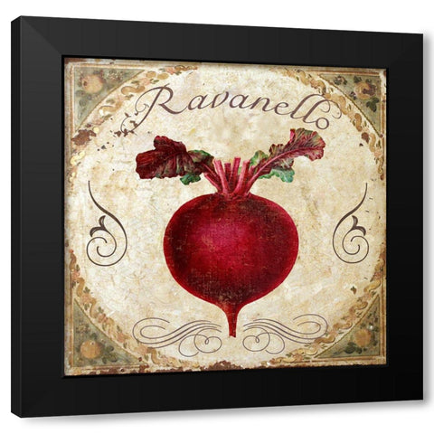 Mangia I Black Modern Wood Framed Art Print by Sasha
