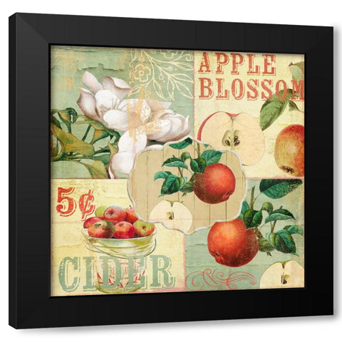 Apple Blossoms I Black Modern Wood Framed Art Print with Double Matting by Sasha