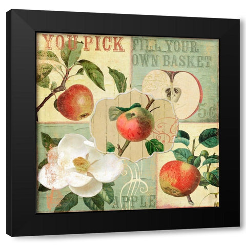 Apple Blossoms II Black Modern Wood Framed Art Print by Sasha