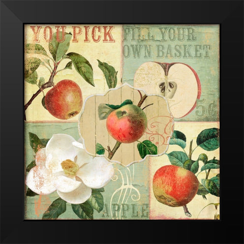Apple Blossoms II Black Modern Wood Framed Art Print by Sasha