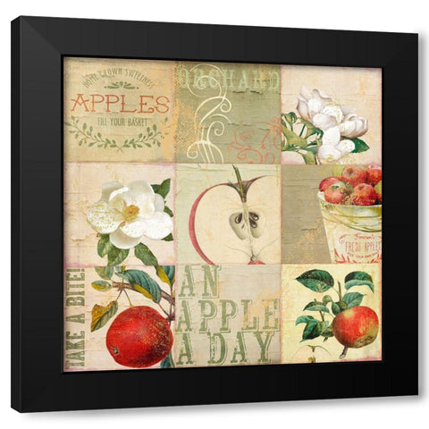 Apple Blossoms III Black Modern Wood Framed Art Print by Sasha