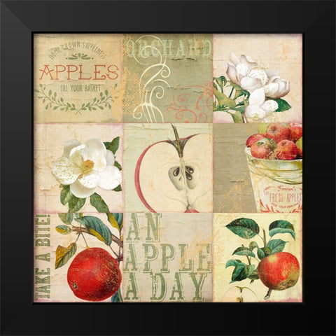 Apple Blossoms III Black Modern Wood Framed Art Print by Sasha