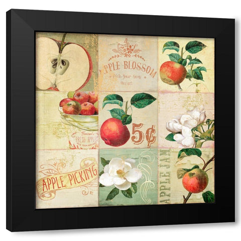 Apple Blossoms IV Black Modern Wood Framed Art Print with Double Matting by Sasha