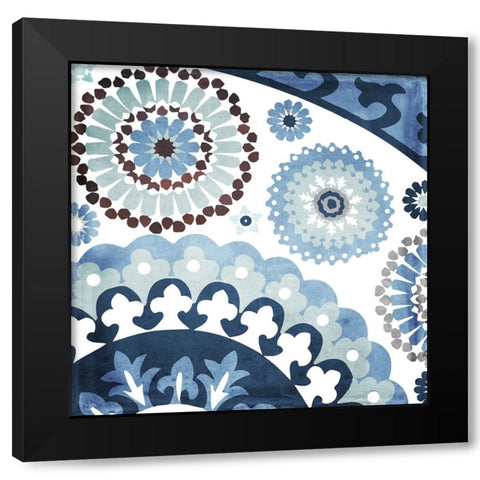 Moroccan Blues I Black Modern Wood Framed Art Print by Sasha