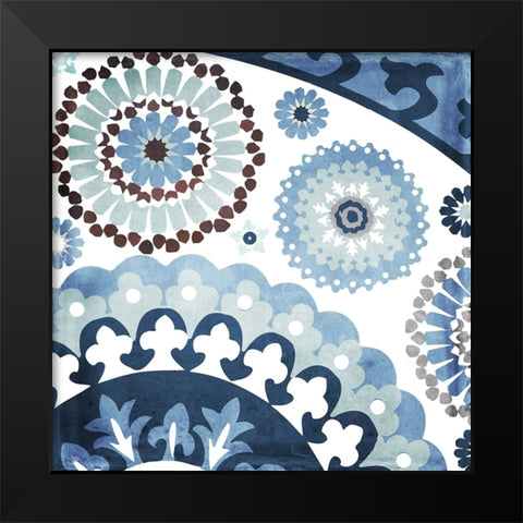 Moroccan Blues I Black Modern Wood Framed Art Print by Sasha