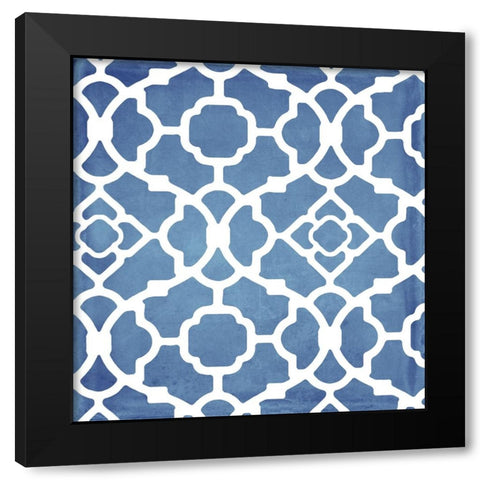 Moroccan Blues III Black Modern Wood Framed Art Print by Sasha