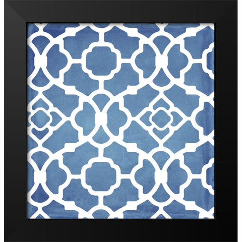 Moroccan Blues III Black Modern Wood Framed Art Print by Sasha